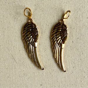 Gold angel wings earrings